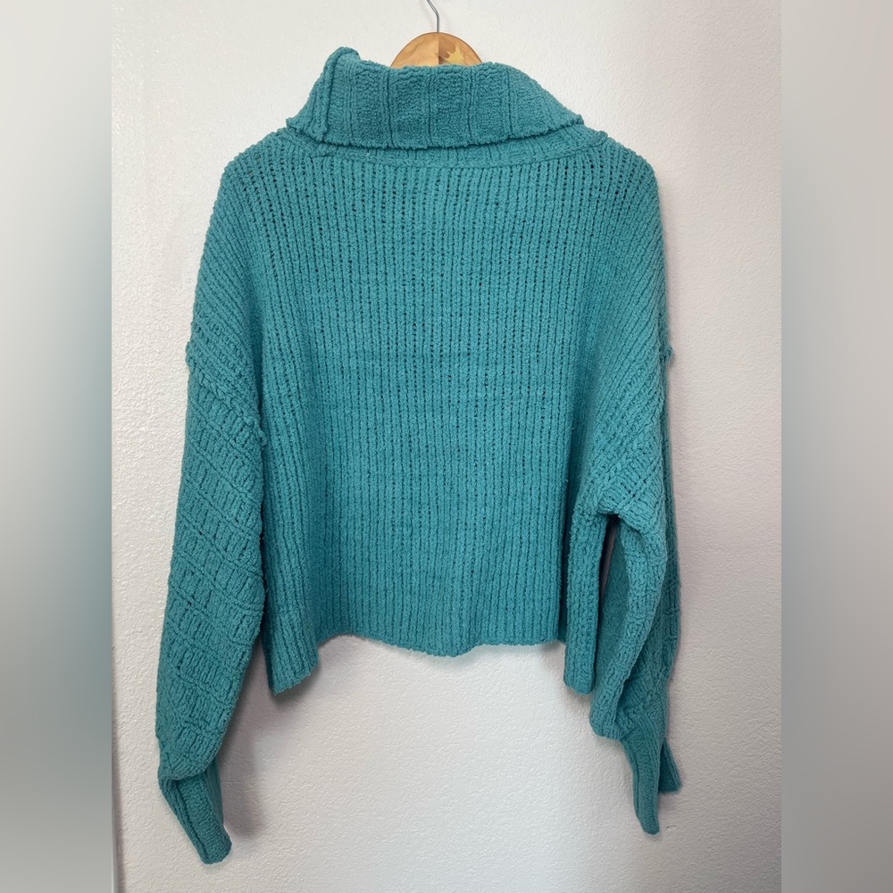NWT Free People Emerald Aura Be Yours Pullover Balloon Sleeve Sweater XL Boho - Picture 12 of 13